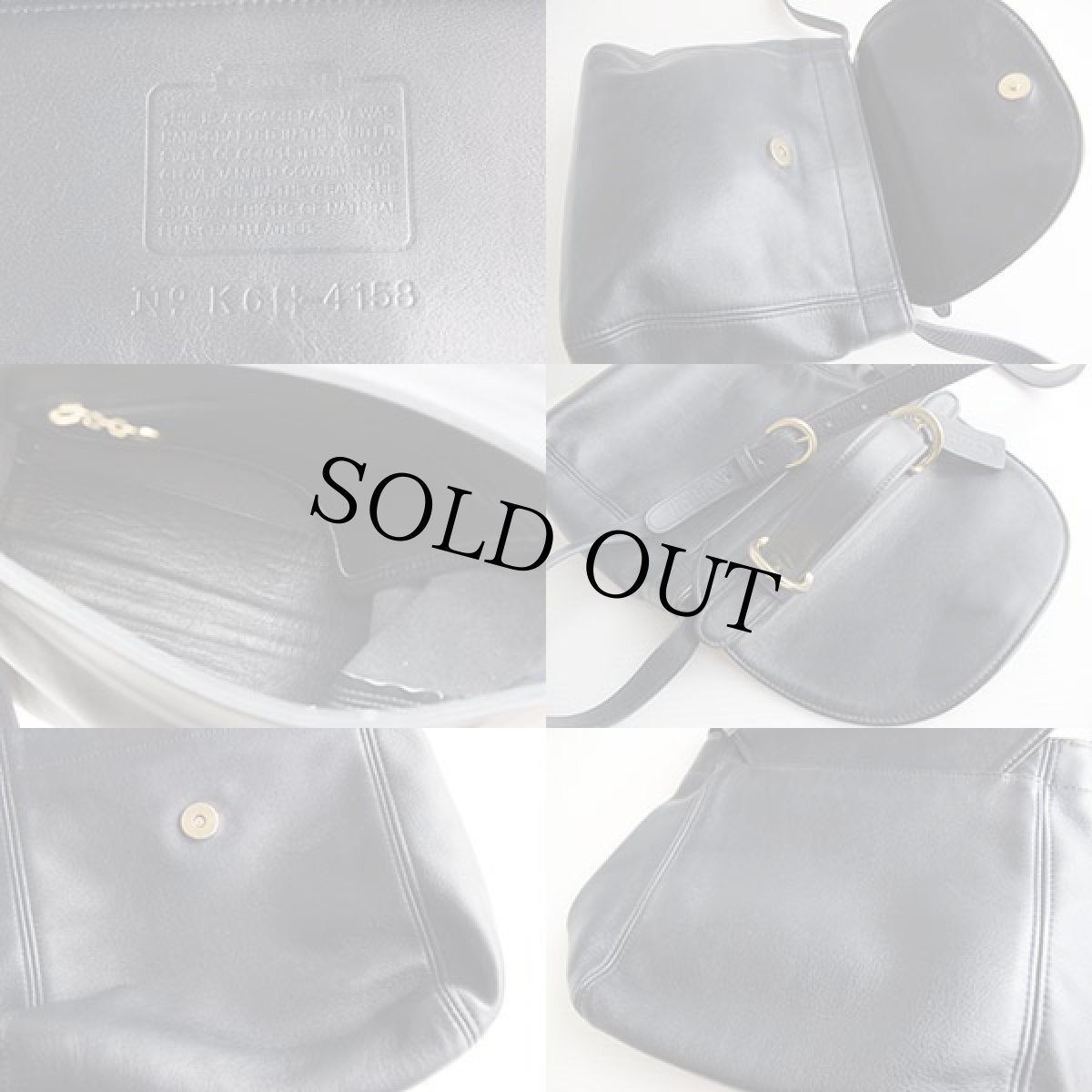 画像3: USA製 COACH オールド コーチ 2WAY レザーショルダーバッグ 紺★4158 (3)