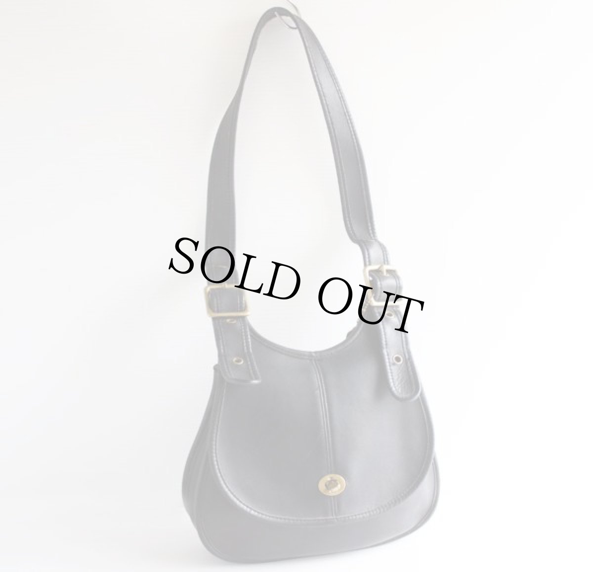 画像2: USA製COACHオールド コーチ レザー ショルダーバッグ 黒★5119 (2)