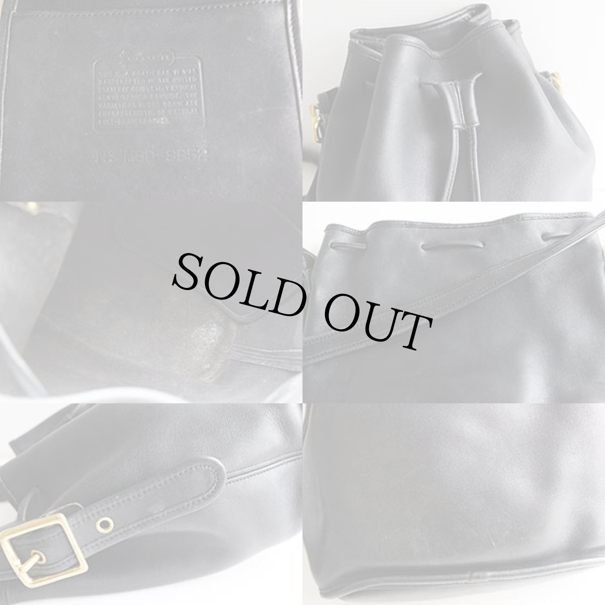 画像3: USA製 COACH オールド コーチ 巾着 レザー ショルダーバッグ 黒★9952 (3)