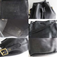 画像3: USA製 COACH オールド コーチ 巾着 レザー ショルダーバッグ 黒★9952 (3)