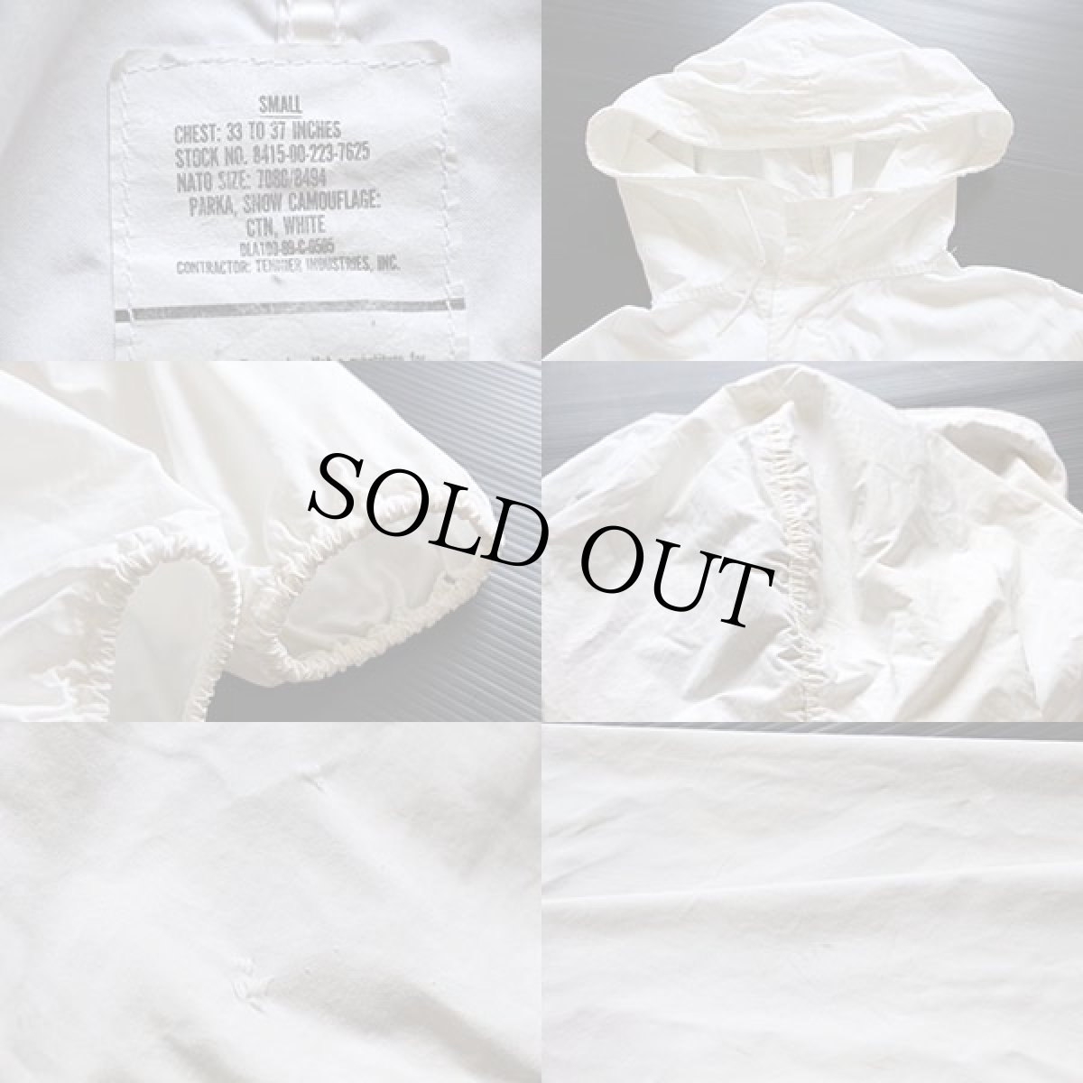 画像3: 80s 米軍 U.S.ARMY スノーカモ パーカー ホワイト S★モッズコート (3)