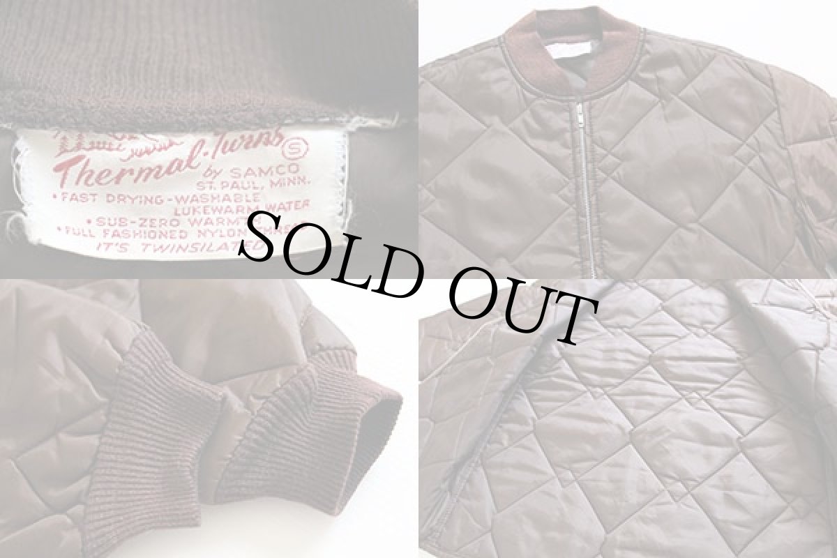 画像3: 70s Thermal Twins キルティングジャケット 茶 S (3)