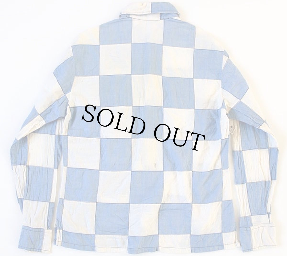 画像2: 70's Alfie パッチワーク コットン シャツ L (2)