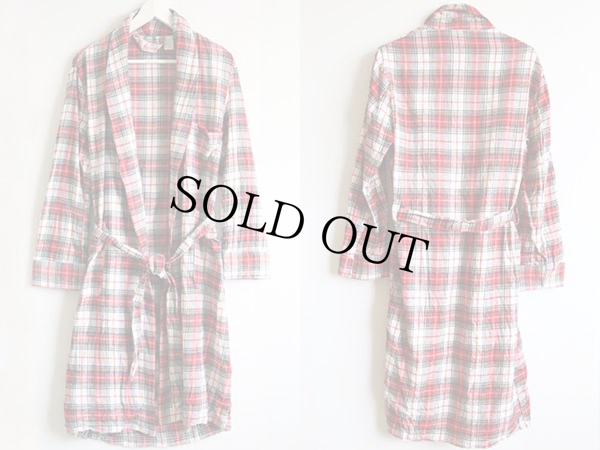 画像2: デッドストック★70s Luxurobe チェック ライト ネルガウン S (2)