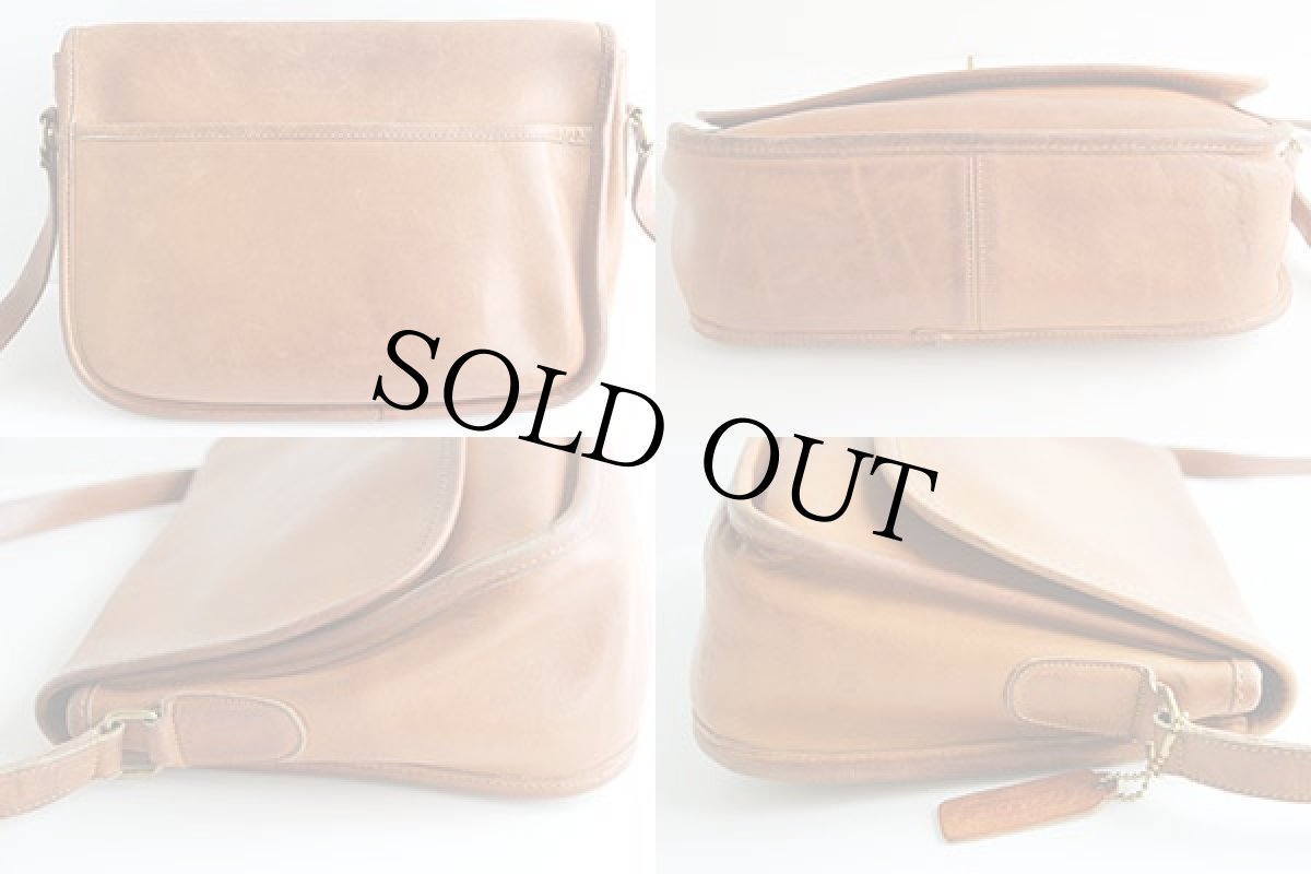 画像2: 70s USA製 COACH オールド コーチ レザー ショルダーバッグ 茶★6843 (2)