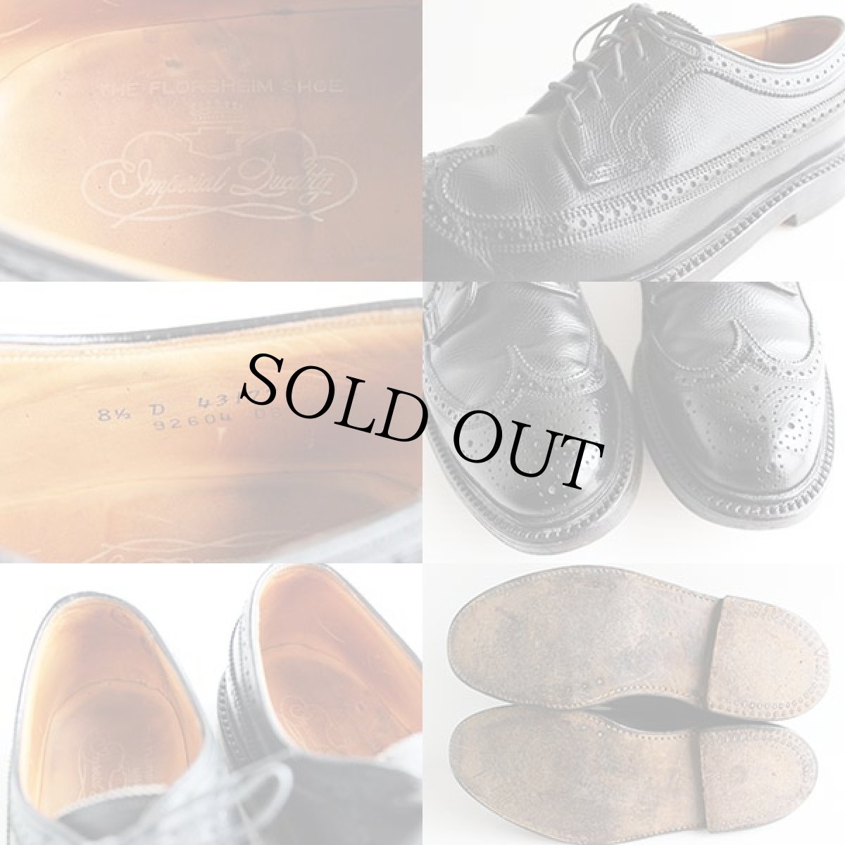 画像3: 70s FLORSHEIMフローシャイム IMPERIAL ケンムール レザーシューズ  黒 8.5D★革靴 (3)