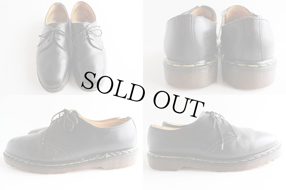 画像2: 英国製 DR.MARTENSドクターマーチン 3ホール レザーシューズ 黒 UK9 (2)