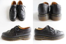 画像2: 英国製 DR.MARTENSドクターマーチン ウイングチップ レザーシューズ 黒 UK6 (2)