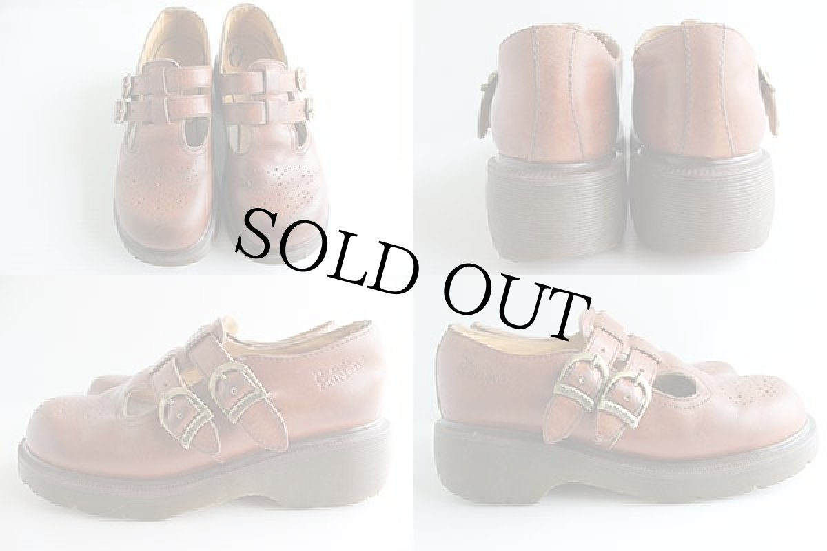 画像2: 英国製 DR.MARTENSドクターマーチン 2ストラップ レザーシューズ 茶 UK5 (2)