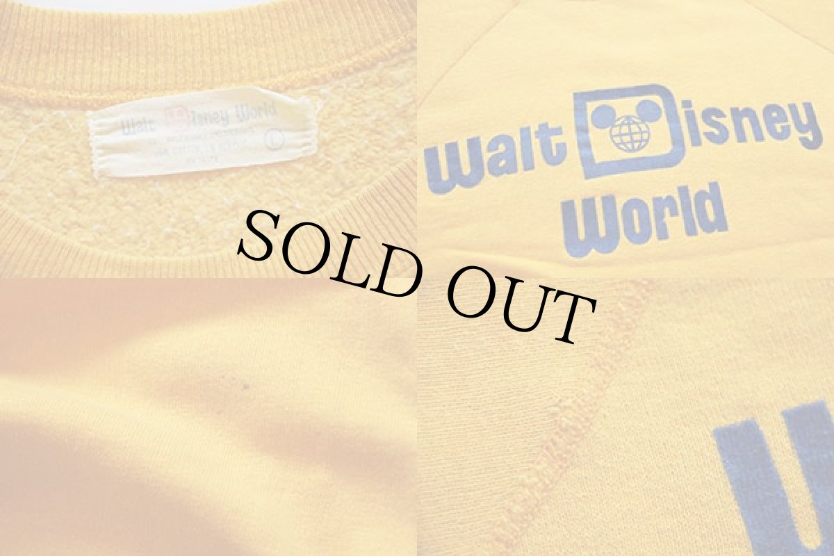 画像3: 70s Walt Disney World フロッキープリント 半袖スウェット 黄 L (3)