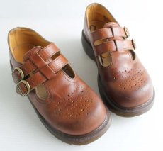 画像1: 英国製 DR.MARTENSドクターマーチン 2ストラップ レザーシューズ 茶 UK5 (1)