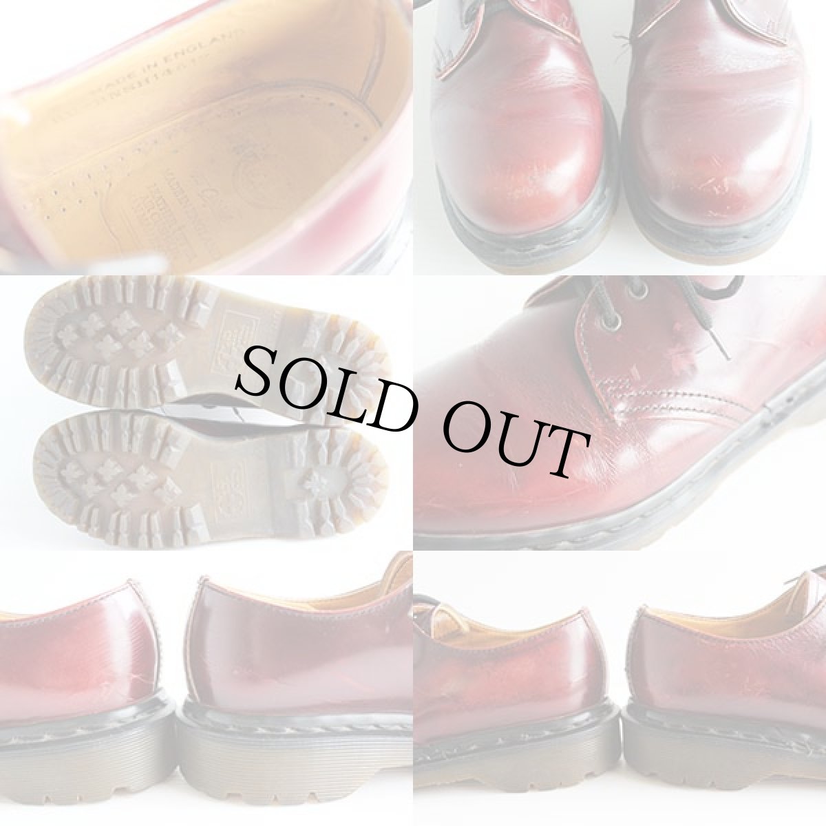 画像3: 英国製 DR.MARTENSドクターマーチン 3ホール レザーシューズ バーガンディ UK5 (3)