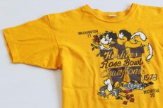 画像1: 70s USA製 Championチャンピオン Rose Bowl コットンTシャツ 黄 L (1)