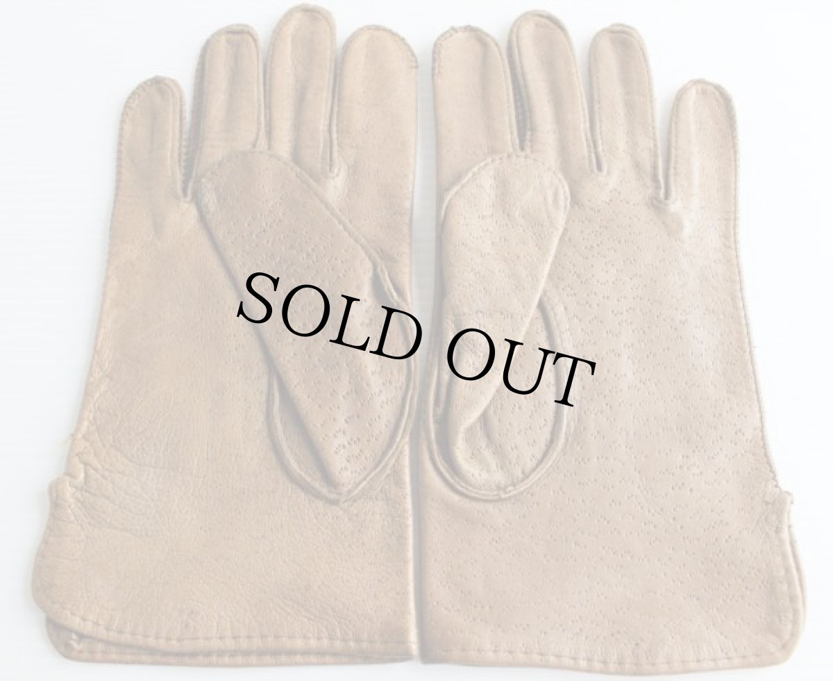 画像3: ビンテージ UNKNOWN ディアスキン レザーグローブ 茶 L (3)