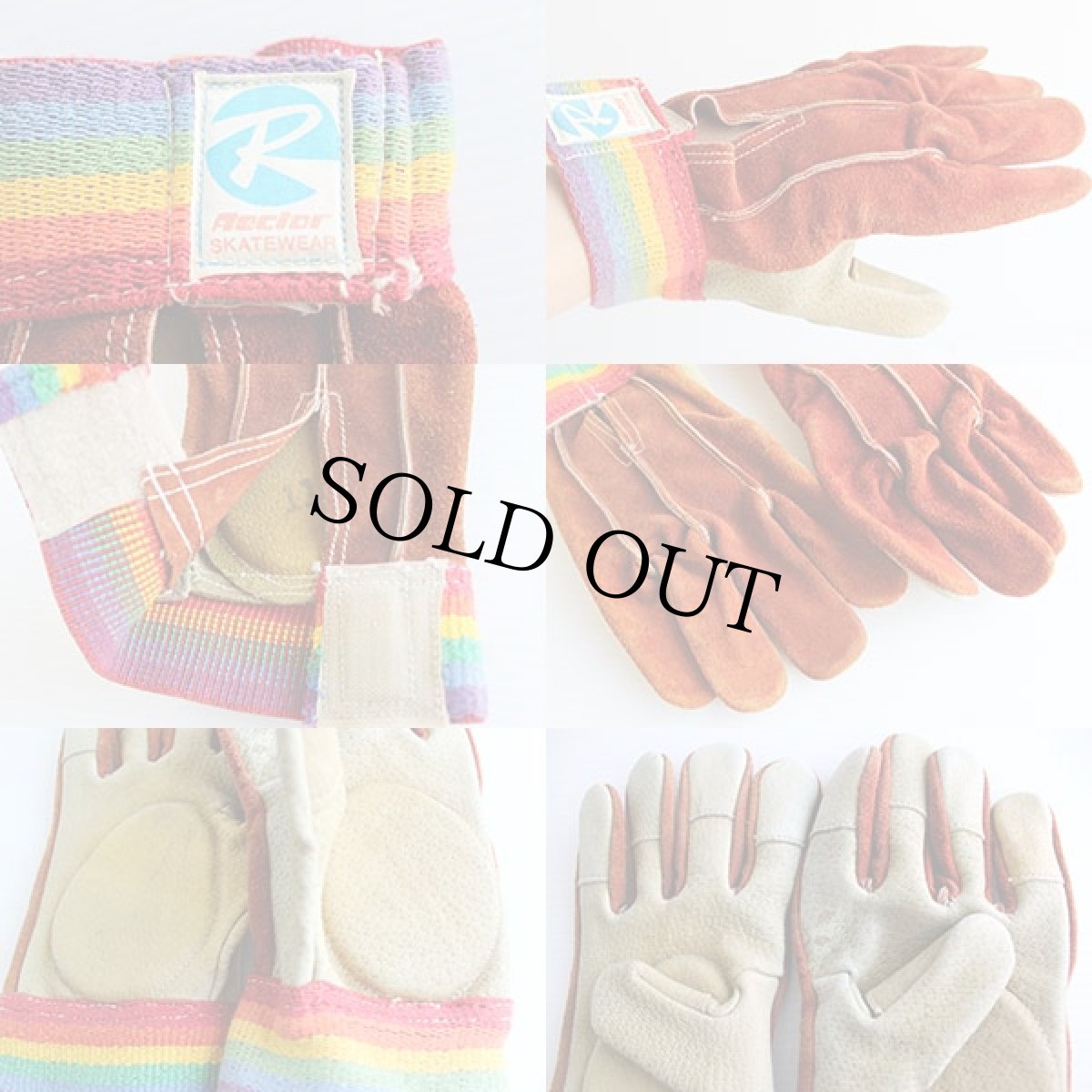 画像4: 70's Rector SKATEWEARパッド入り スエードレザー グローブ 茶 (4)