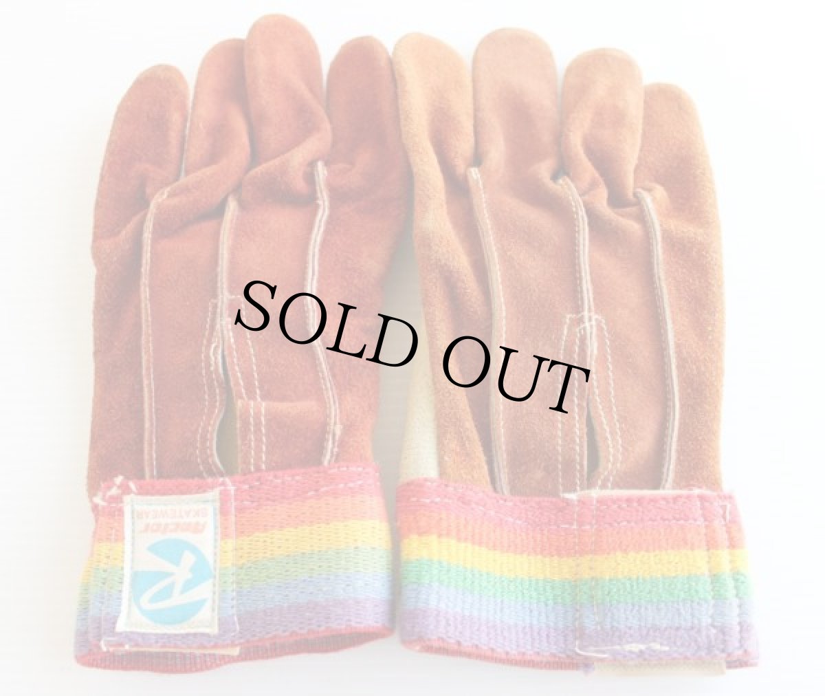 画像2: 70's Rector SKATEWEARパッド入り スエードレザー グローブ 茶 (2)