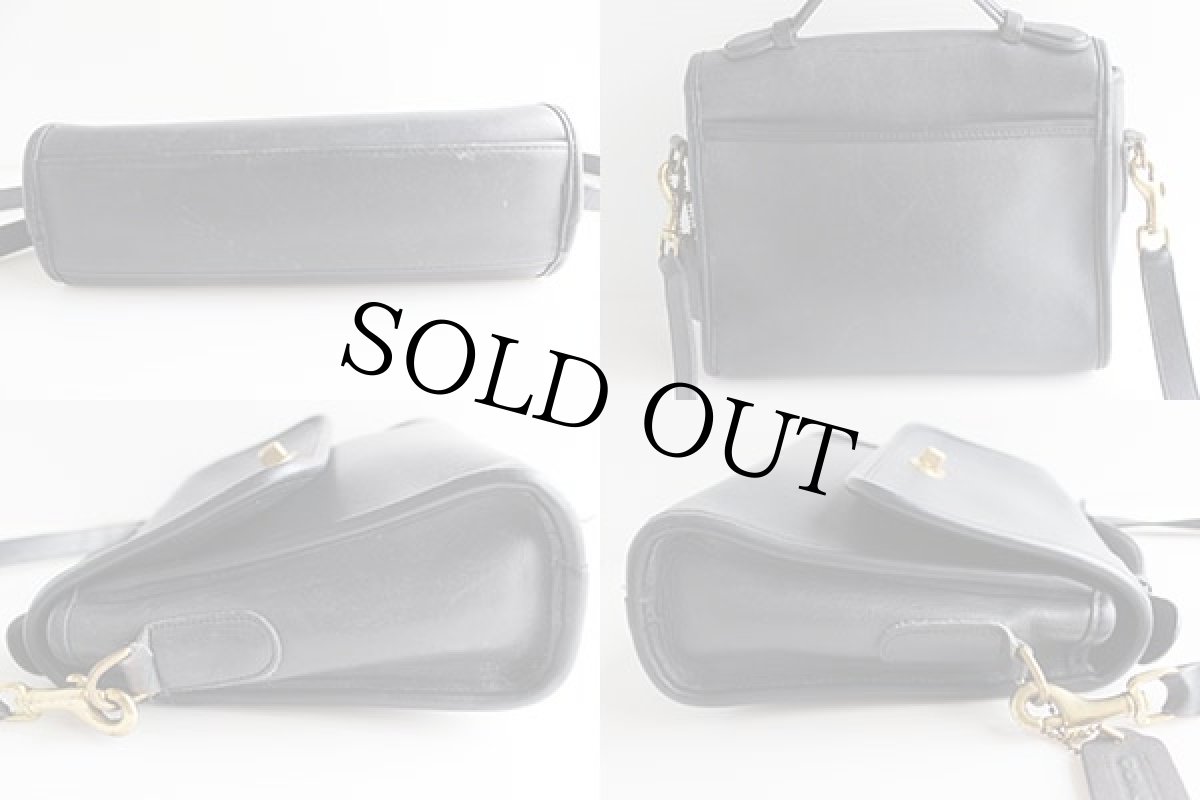 画像2: USA製 COACH オールド コーチ 2WAY レザーショルダーバッグ 紺★9870 (2)