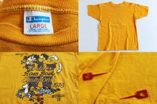 画像3: 70s USA製 Championチャンピオン Rose Bowl コットンTシャツ 黄 L (3)