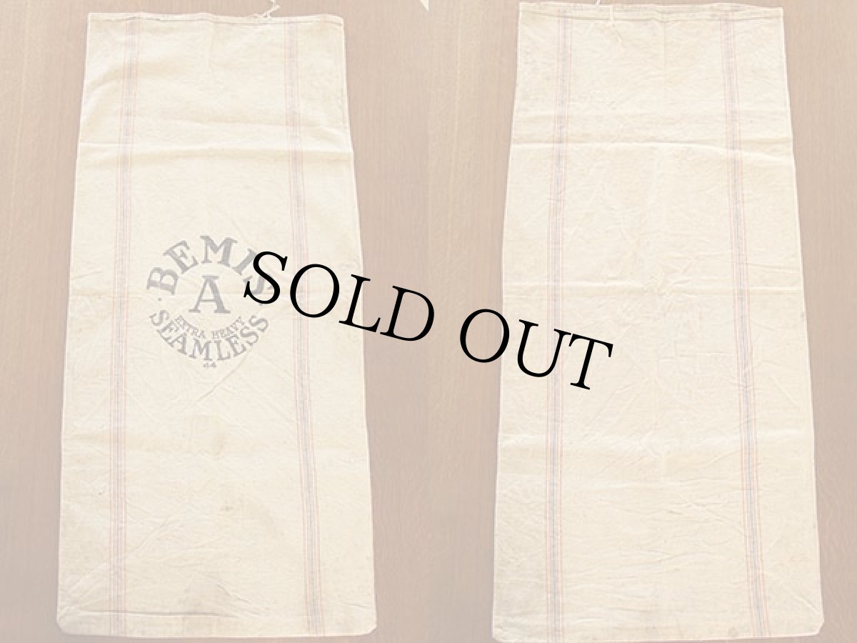 画像2: ビンテージ BEMIS 染み込みプリント シードバッグ (2)