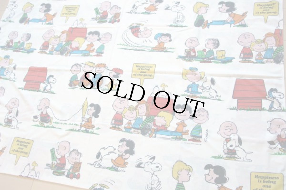 画像2: 70s USA製 スヌーピー フラットシーツ (2)