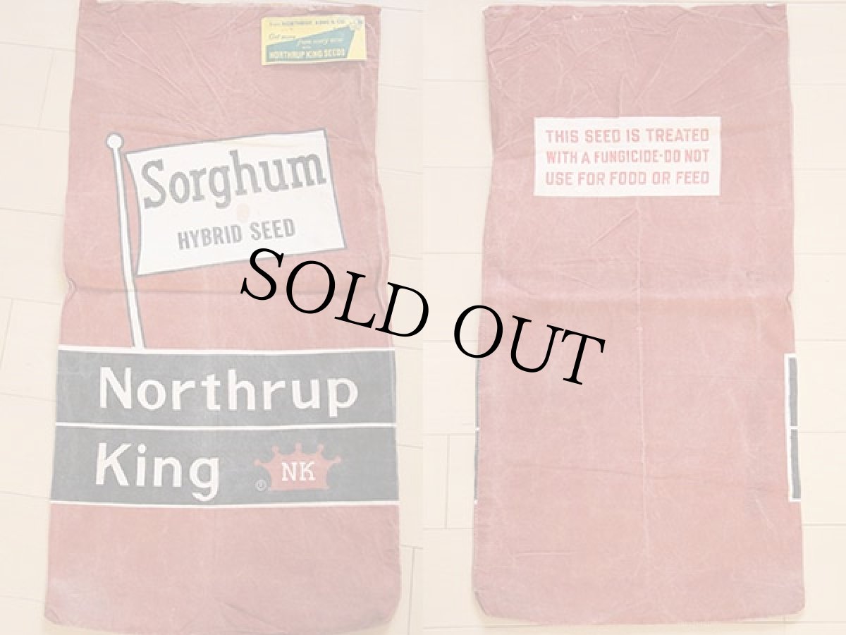 画像2: ビンテージ Northrup King シードバッグ 赤茶 (2)