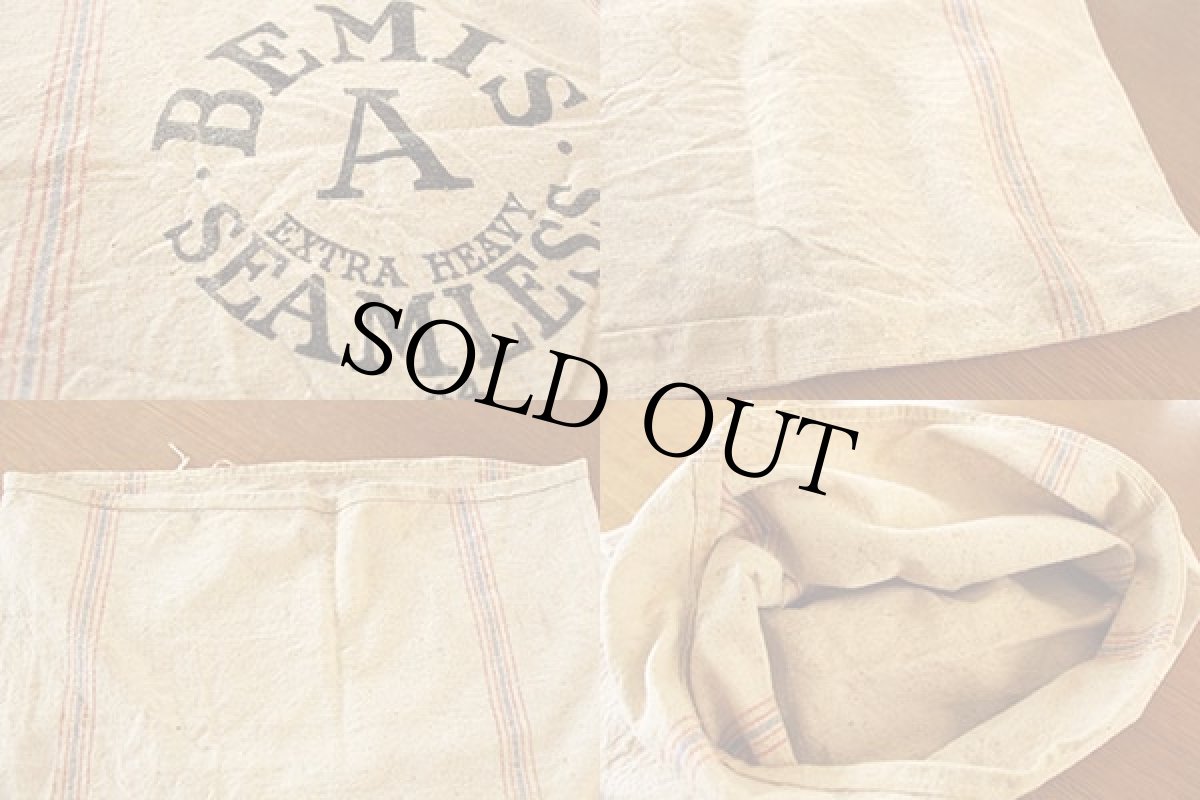 画像3: ビンテージ BEMIS 染み込みプリント シードバッグ (3)