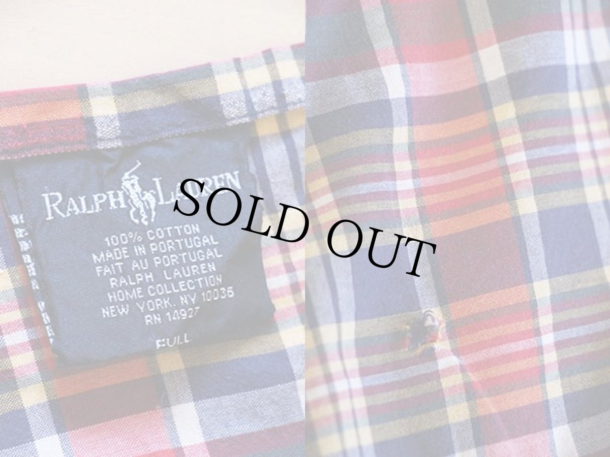 画像3: ラルフローレン マドラスチェック フラットシーツ (3)