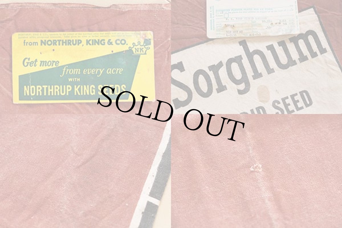 画像3: ビンテージ Northrup King シードバッグ 赤茶 (3)