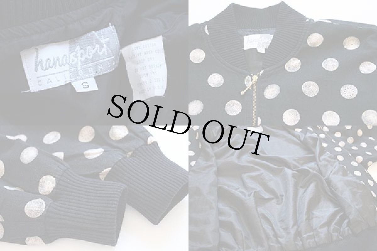 画像3: USA製 hanasport ドット柄 コットンジャケット黒 S (3)