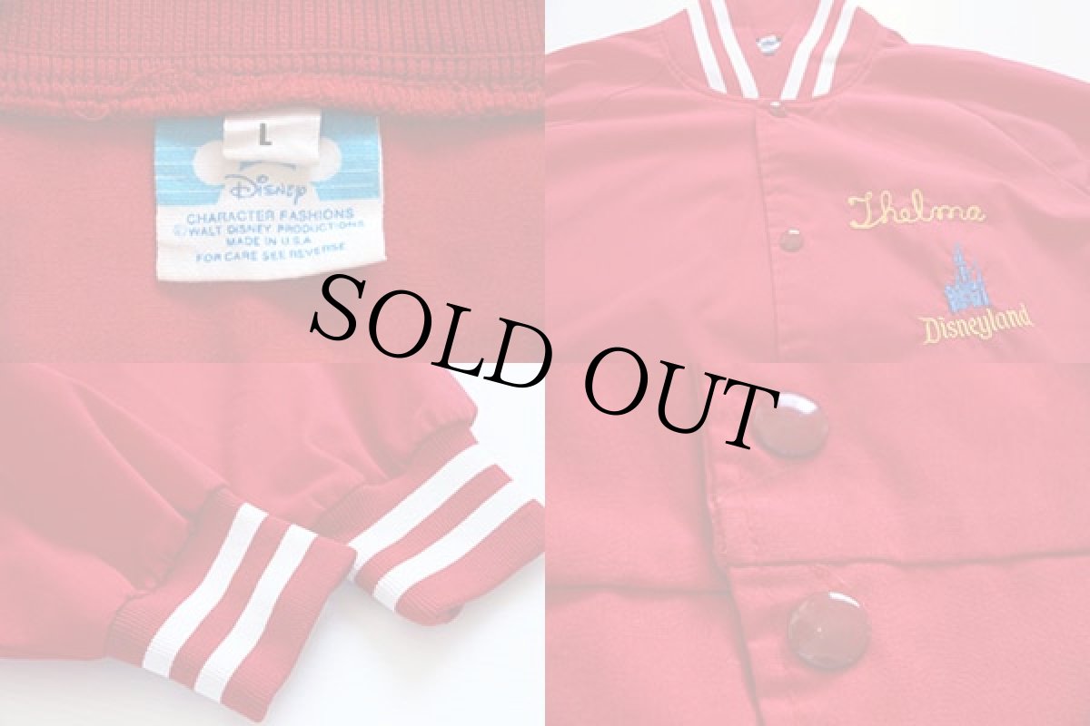 画像3: 80s USA製 Disneyディズニー チェーン刺繍 コットンジャケット赤 L (3)