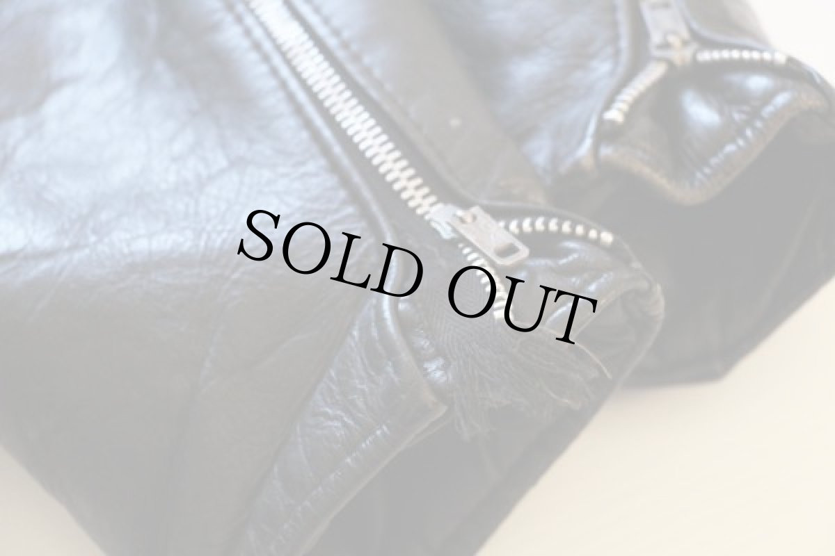 画像8: 70s MONTGOMERY WARD ダブルライダース レザージャケット 黒 (8)