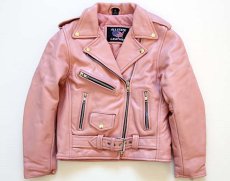 画像1: ALLSTATE LEATHER ダブルライダース レザージャケット ピンク キッズ (1)