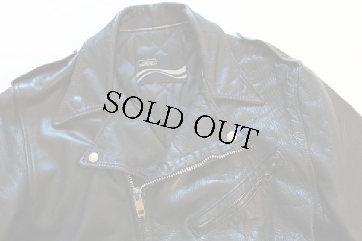 画像3: 70s MONTGOMERY WARD ダブルライダース レザージャケット 黒 (3)