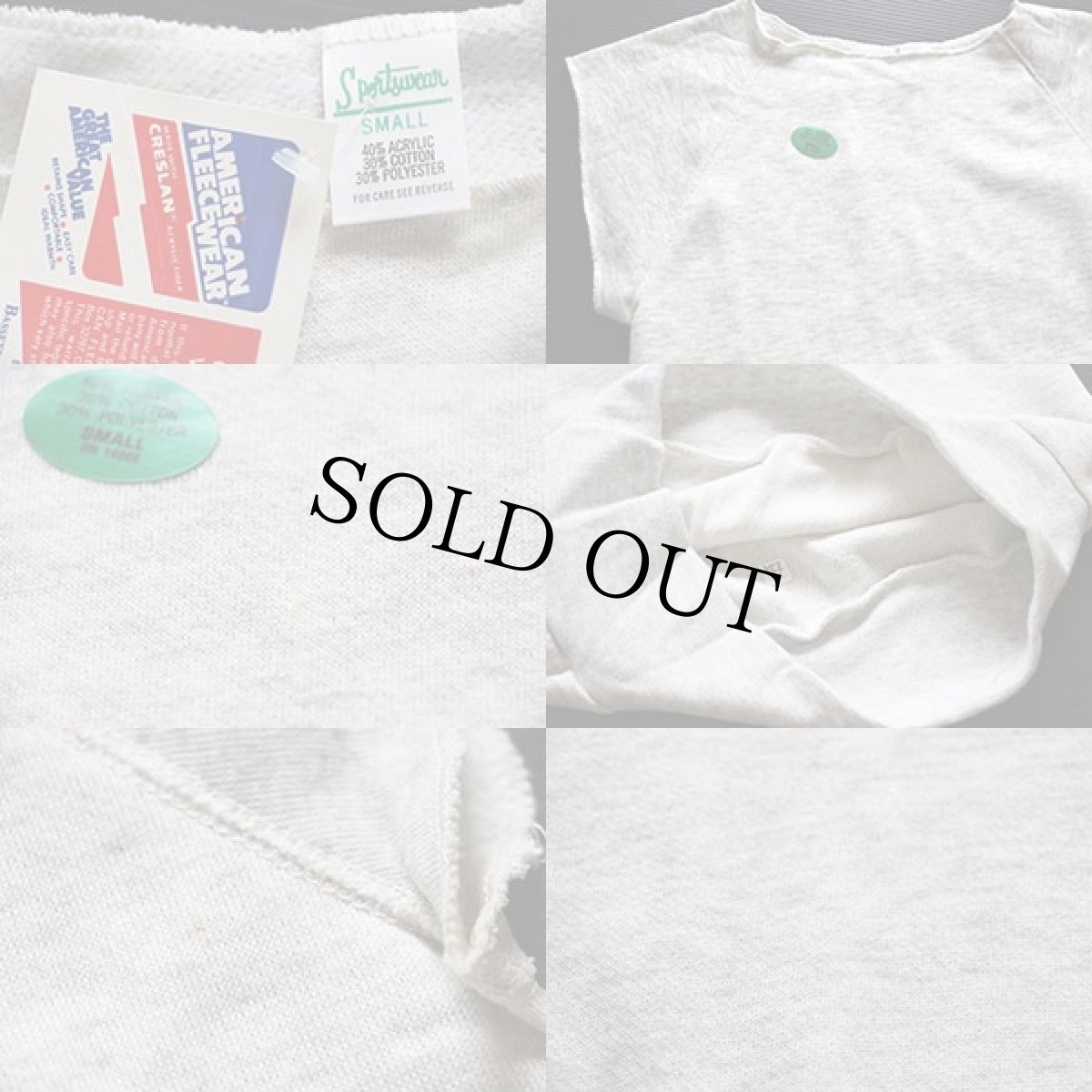 画像3: デッドストック★70s USA製 BASSETT-WALKER ノースリーブ スウェット オートミール S (3)