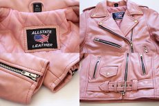 画像3: ALLSTATE LEATHER ダブルライダース レザージャケット ピンク キッズ (3)