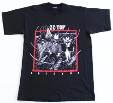 画像1: 90s USA製 ZZ TOP ANTENNA コットン バンドTシャツ 黒 L (1)