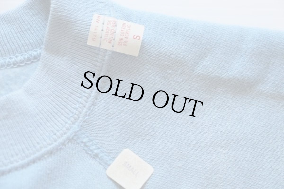 画像4: デッドストック★60s 51 ナンバリング 染み込みプリント 半袖スウェット 水色 S (4)