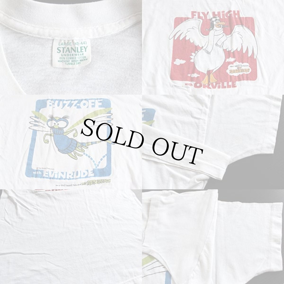 画像3: 70s Disneyディズニー THE RESCUERS コットンTシャツ 白 L (3)