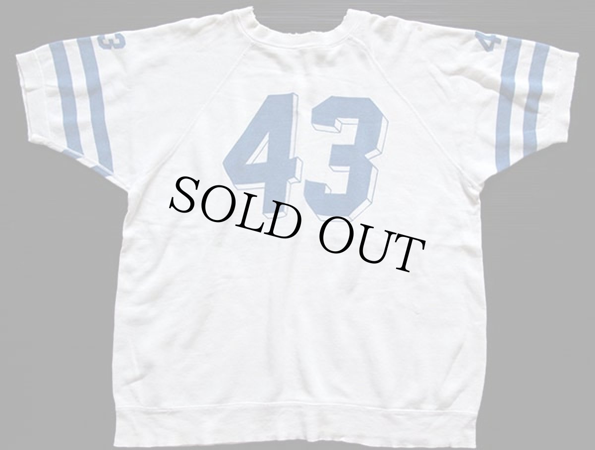 画像2: 60s 43 ナンバリング 染み込みプリント 半袖スウェット 白 (2)