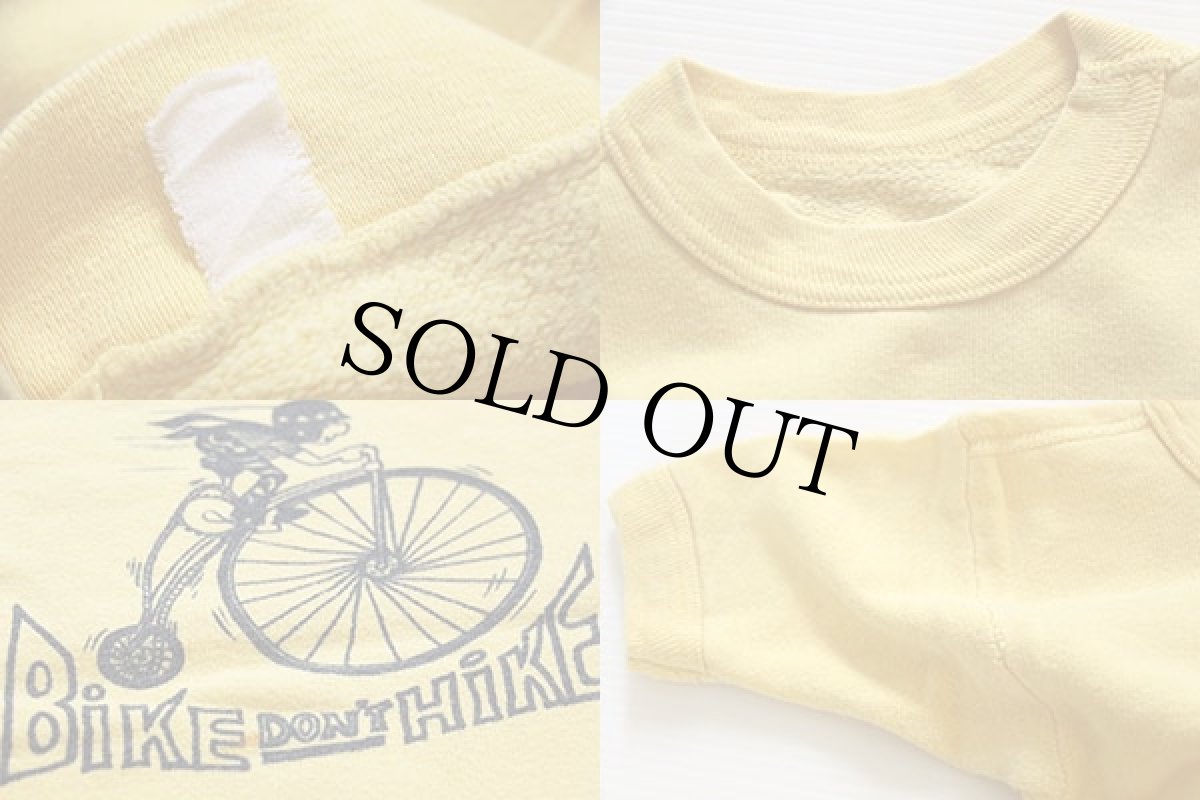 画像3: 60s BiKE DON'T HiKE 染み込みプリント 半袖スウェット 黄 キッズ (3)