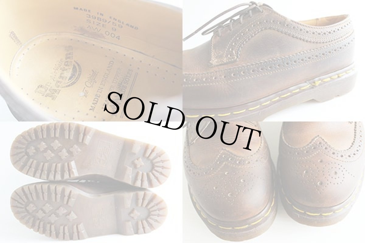 画像3: 英国製 DR.MARTENSドクターマーチン ウイングチップ レザーシューズ 茶 UK9 (3)