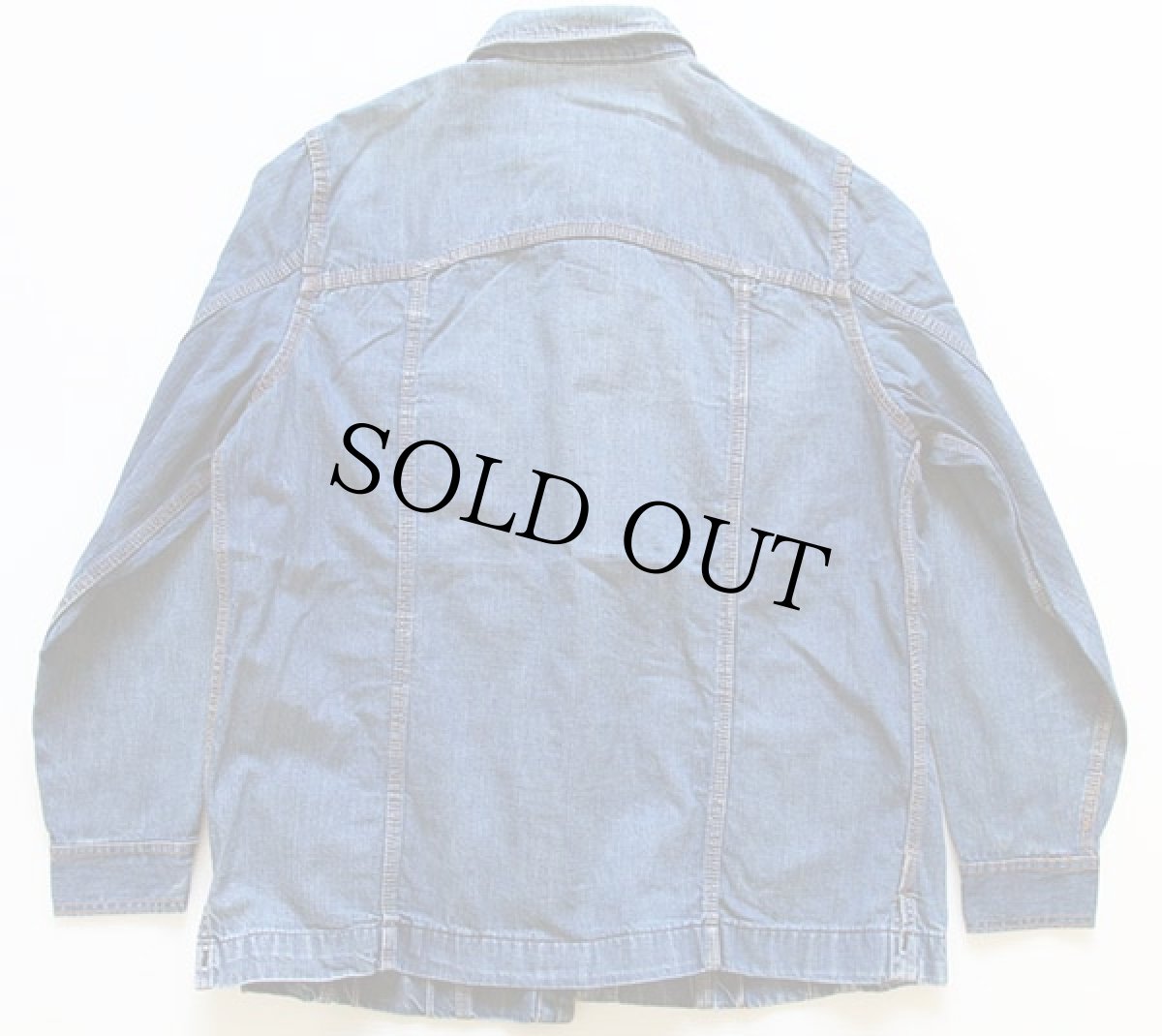 画像2: 70s RED SNAP パッチワーク デニム シャツジャケット (2)