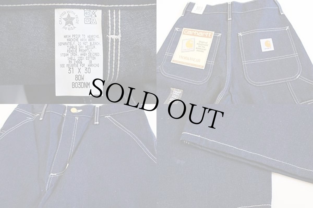 画像3: デッドストック★80s USA製 carharttカーハート デニム ペインターパンツ 31x30 (3)