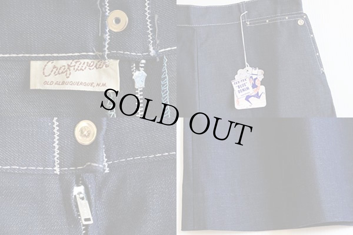 画像3: デッドストック★50s Craftwear バットダイ デニムスカート (3)