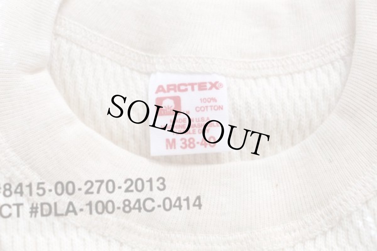 画像2: デッドストック★80s USA製 米軍 ARCTEX コットン サーマルシャツ M (2)