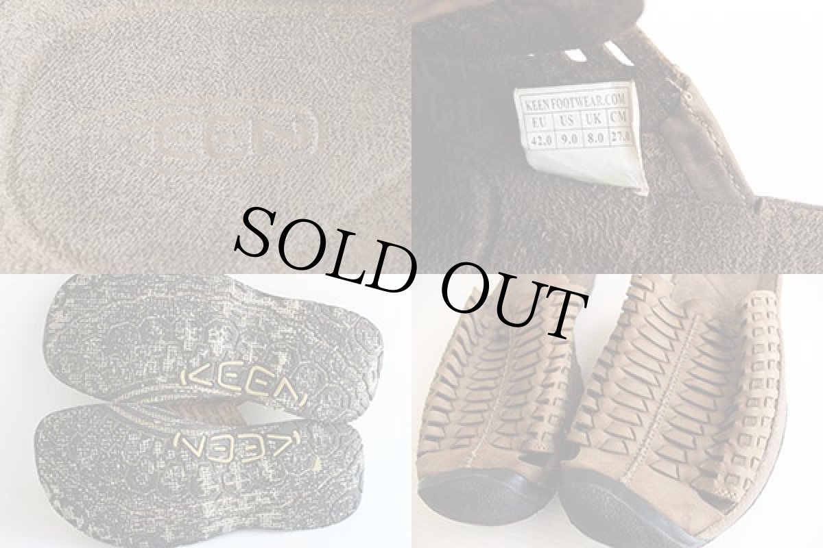 画像3: KEENキーン 編み込み ヌバックレザー サンダル 茶 27cm (3)