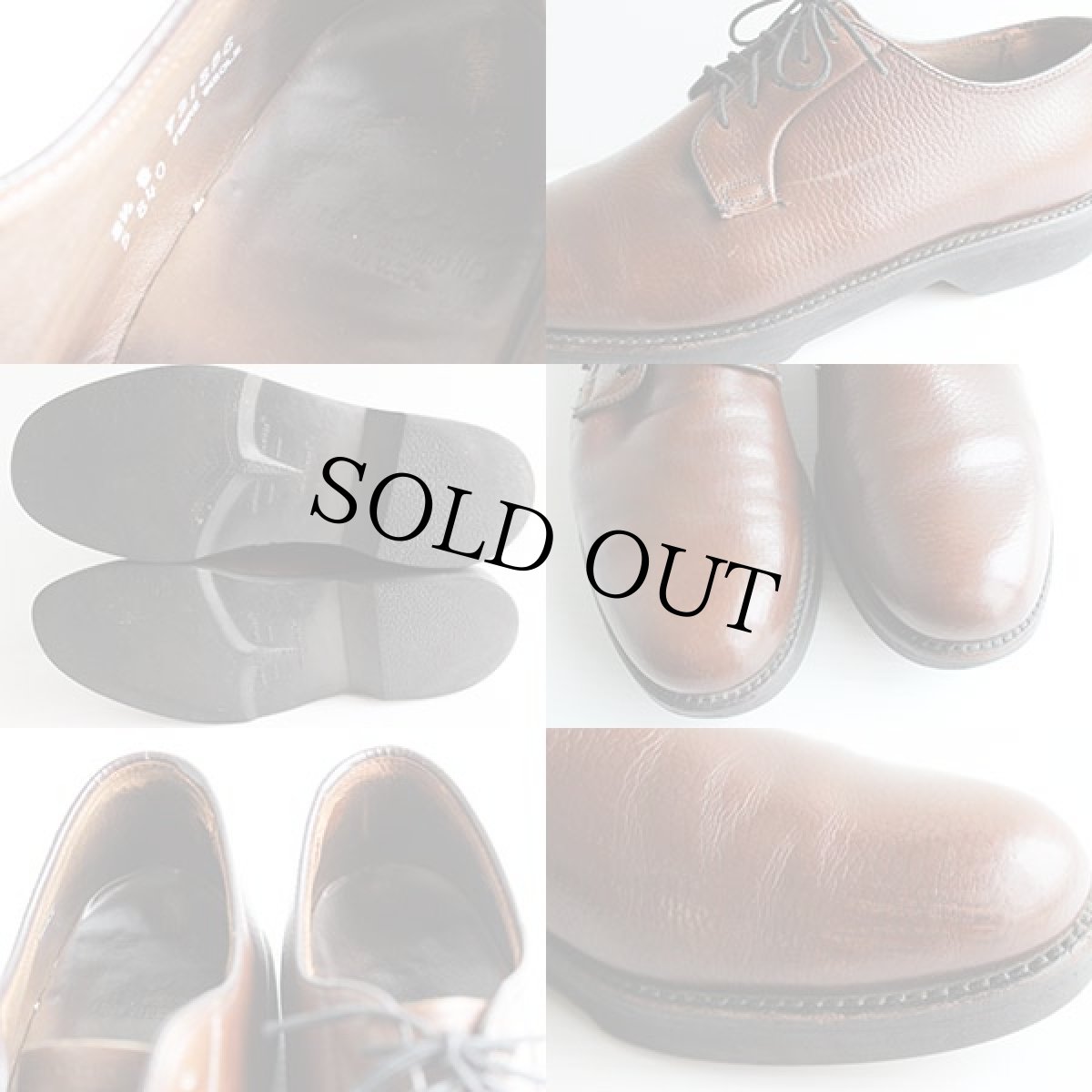 画像3: USA製Walk-Overプレーントゥ レザーシューズ茶8.5★革靴 (3)