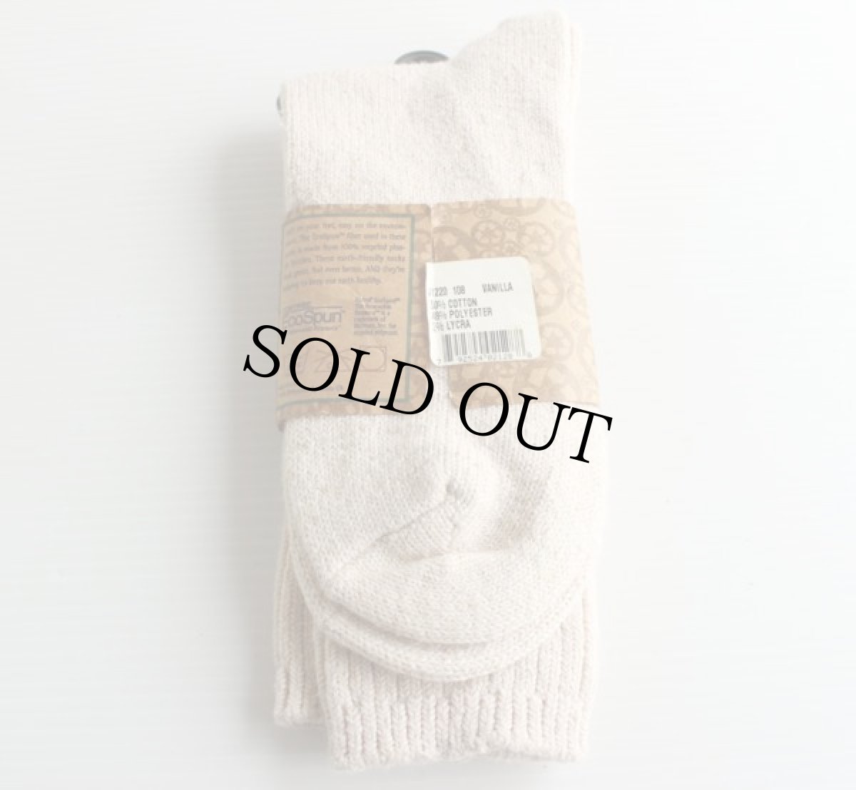 画像2: デッドストック★90s USA製 ビルケンシュトック ソックス バニラ L★靴下 (2)