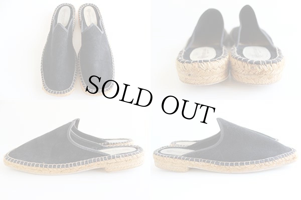 画像2: フランス製 andre assous スエードレザー エスパドリーユ 黒 41 (2)