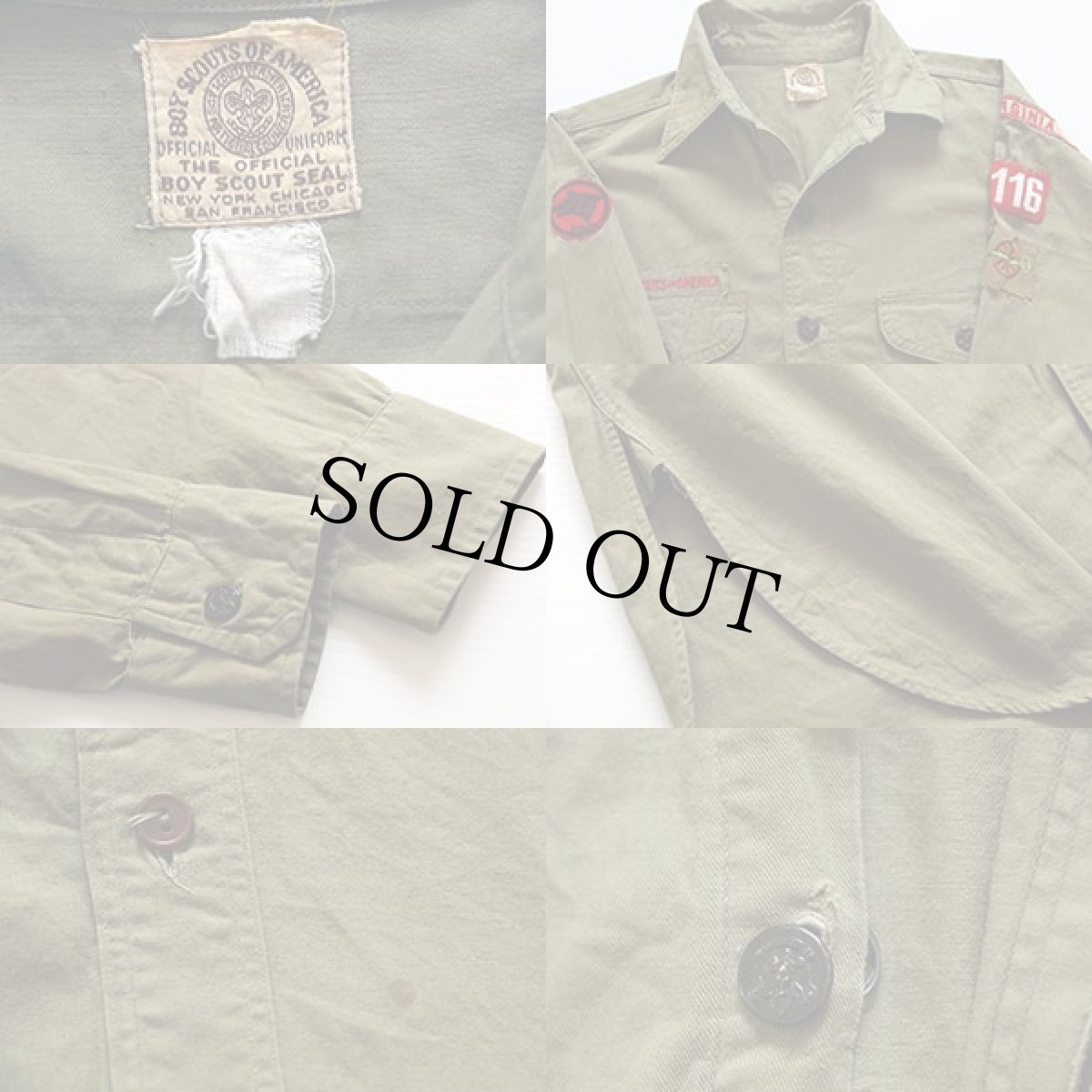 画像3: 40s BSA ボーイスカウト チェンジボタン マチ付き コットンシャツ (3)